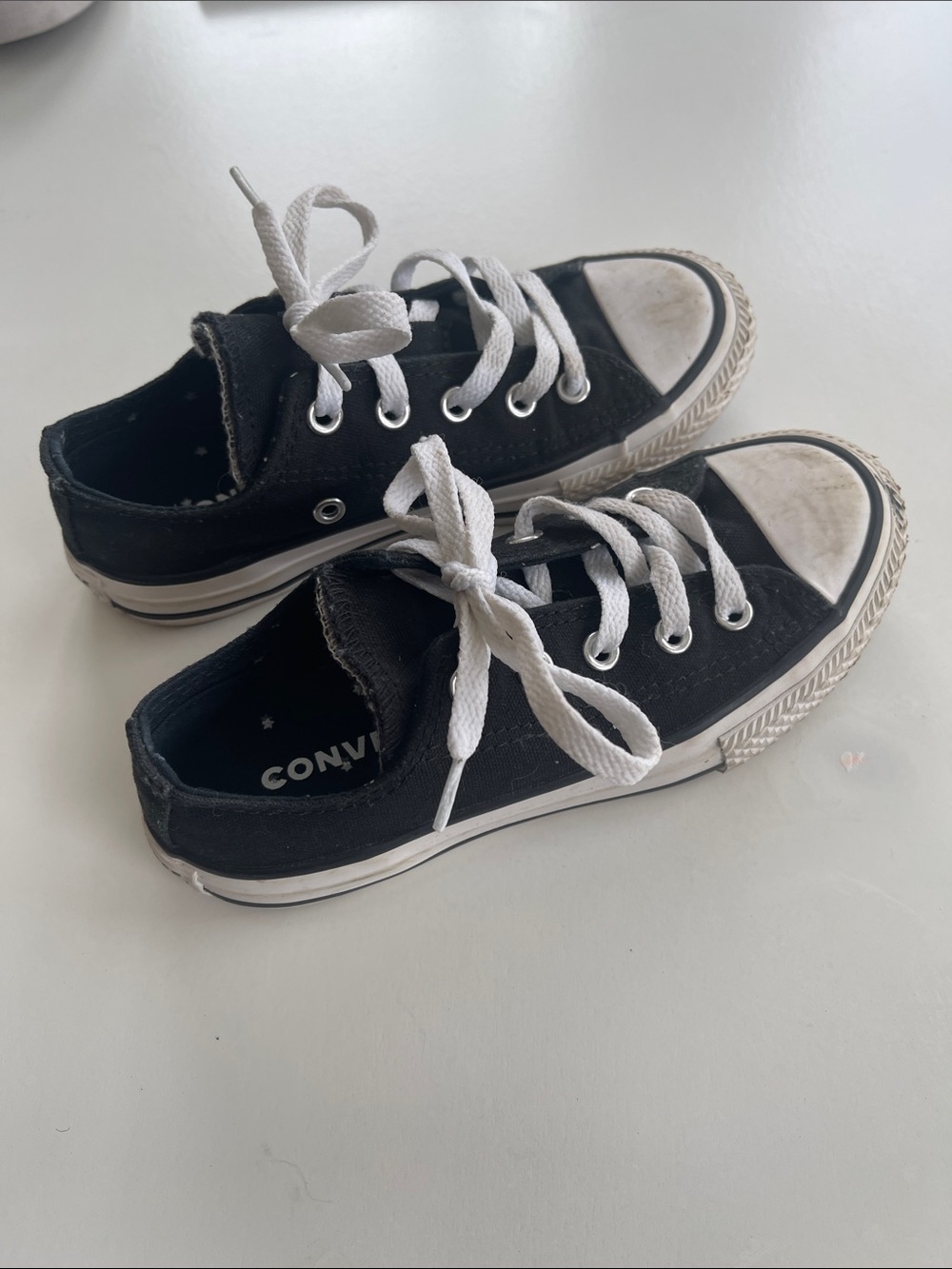 Converse Kids Black and White Low-Top Canvas Sneakers